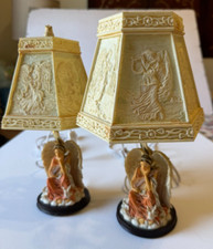 Two Decorative Angel Lamps 10inches Tall with toggle switch