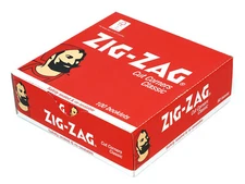 1 box ZIG-ZAG Red Classic Regular size 70mm Cut Corners Rolling - 100 booklets