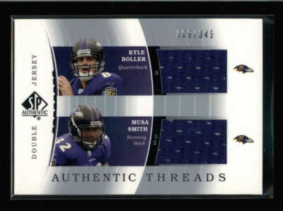 BOLLER / SMITH 2003 UPPER DECK SP AUTHENTIC DUAL ROOKIE JERSEY #009/345 BA4489