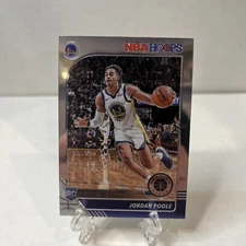 2019-20 NBA Hoops Premium Stock Jordan Poole RC Base #223 Warriors Rookie