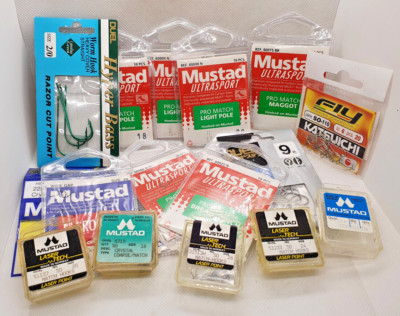 Konvolut MUSTAD Angelhaken Verschiedene Serien und Größen - FG332