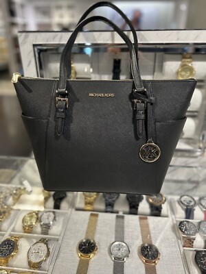 Kors Charlotte Michael Kors Large Bag Black MICHAEL KORS CHARLOTTE