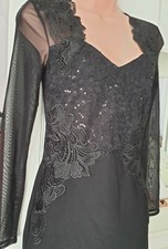 BNWT LIPSY Size 8 Black APPLIQUE LACE BODYCON DRESS   NEW