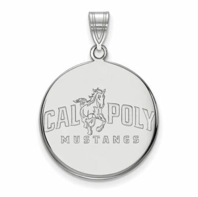 Sterling Silber California Polytechnic St Mustangs große Scheibe Anhänger