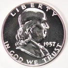 1957 Franklin Half Dollar Proof Gem 90% Silver Coin B13