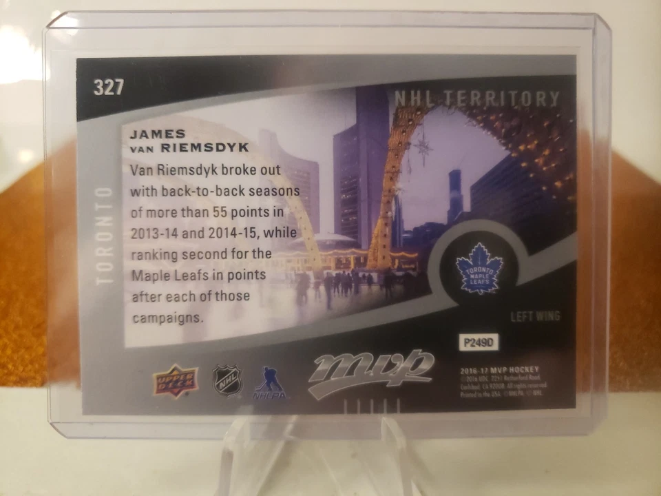 2016-17 Upper Deck MVP Maple Leafs Hockey Card #327 James van Riemsdyk NHLT - Image 2 of 2
