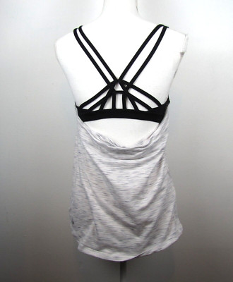Lululemon Women's Size 4 grey & Black Two Layer Moment to Movement 2-in-1 Tank