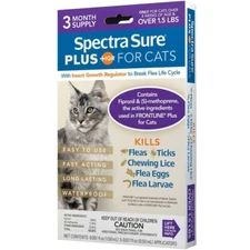Spectra Sure Plus - Fleas, ticks, lice, and eggs For Cats All Weights - 3 doses