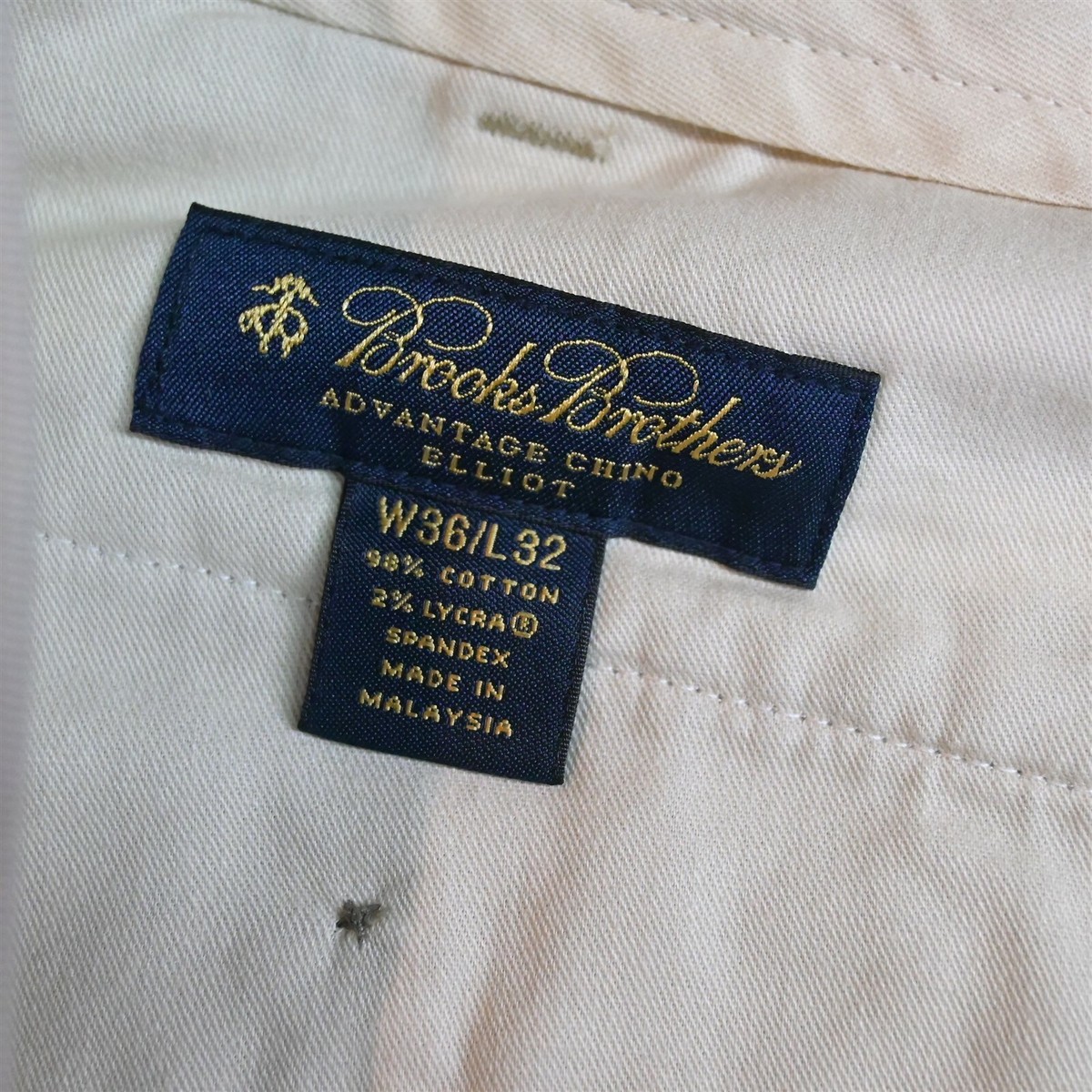 Brooks Brothers 36 x 32 Khaki Elliot Pleated Advantage Chino