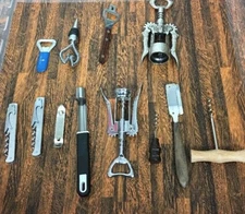 Lot of 12 Vintage Bar Tools Utensils Accessories CorkScrews Bottle Wine Openers
