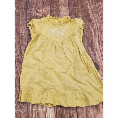 Mave & Janie Kids Yellow Ruffle Summer Linen Dress sz 24m