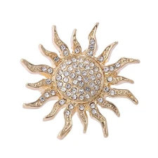 Acrylic Moon Sun Face Brooch Pin Unique Flaming Sun Cresent Moon Badges Funny Pr