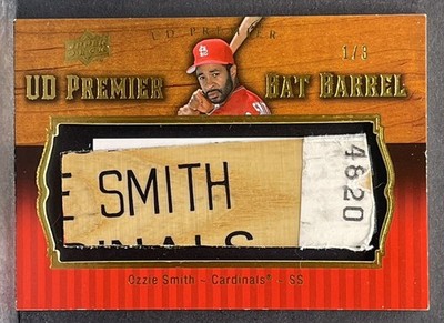 2008 Upper Deck UD PREMIER - Ozzie Smith - Game-Used Bat Barrel Nameplate #1/3