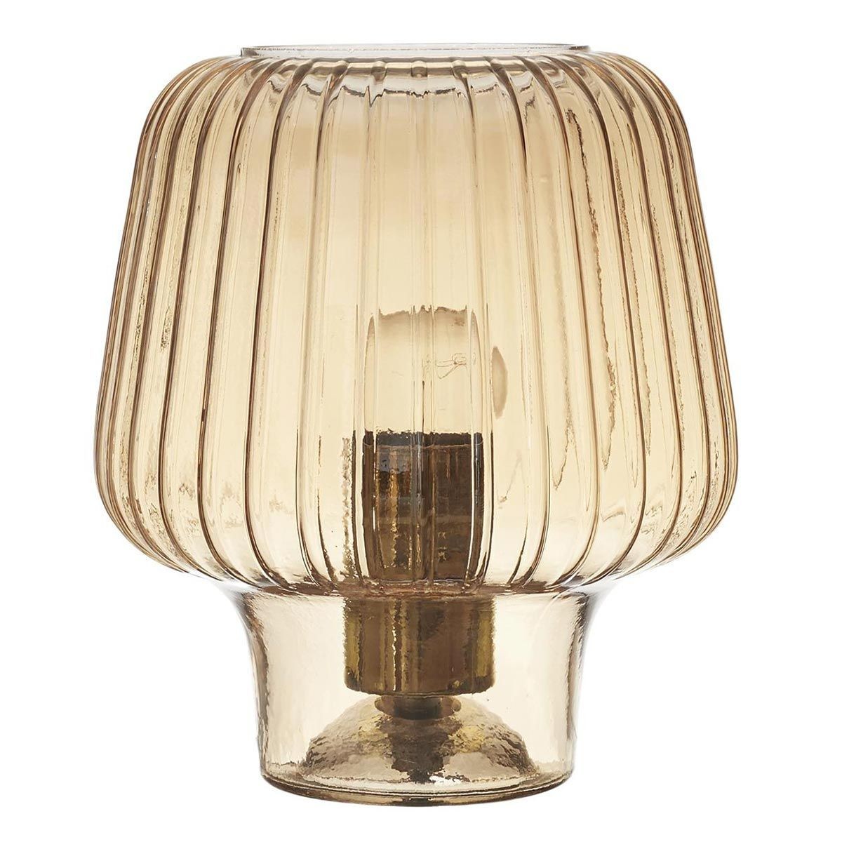 Lampe en verre fumé ambre style champignon luminaire chic