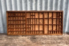 Vintage Wooden Printers Tray Letterpress Drawer Wall Shelf Display