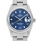 ROLEX Oyster Perpetual Date 15200 blue flying arabic U Number second hand mens
