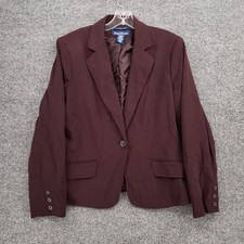 Evan Picone Blazer Womens 12 Red One Button Stretch Career Office Jacket Notch
