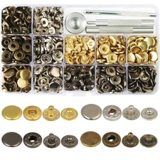 160 Sets 12.5mm Metal Snap Button Kit, Tool, Press Studs, Leather Craft