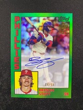 2025 Topps Archives Bryson Stott 1984 Fan Favorites Auto Green 04/99 E654