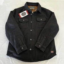 Jachs New York Wool Blend Sherpa Lined Shirt Jacket, Black, Size Medium