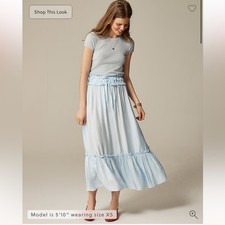 J.Crew Smocked-waist midi skirt Fresh Air M