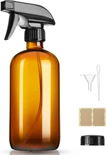 16Oz Amber Glass Spray Bottles,1 Pack Glass Spray Bottles Refillable Empty Bottl
