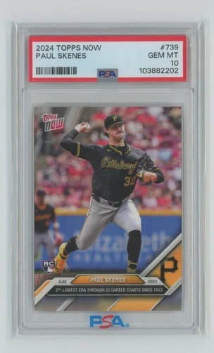 2024 Topps Now Rookie PSA 10 Paul Skenes Rookie #739 Pittsburgh Pirates PSA 10