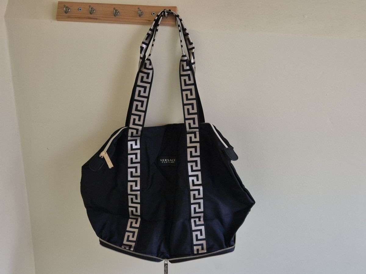 VERSACE PARFUMS Black Folding Tote Bag / Shopper / Beach / Gym image 5