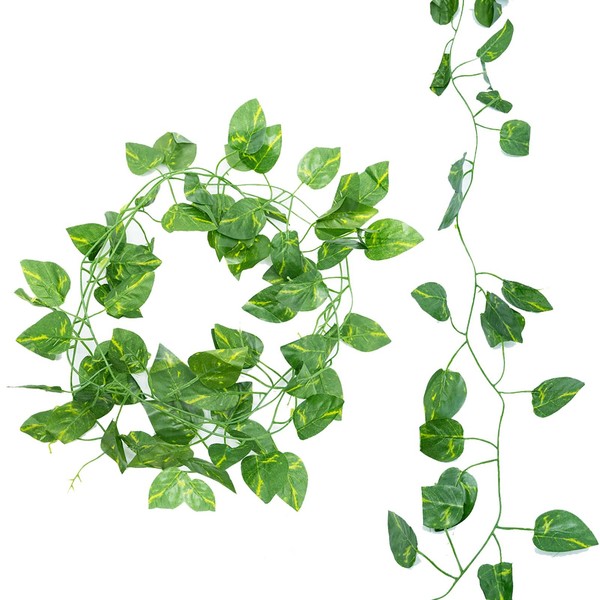 KüNstliche Efeu Girlande GrüN BläTter Deko Hochzeit Garten Balkon 210Cm 1 StüCk-image