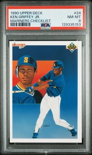 Ken Griffey Jr 1990 Upper Deck - Team Checklist #24 Graded PSA Baseball Card