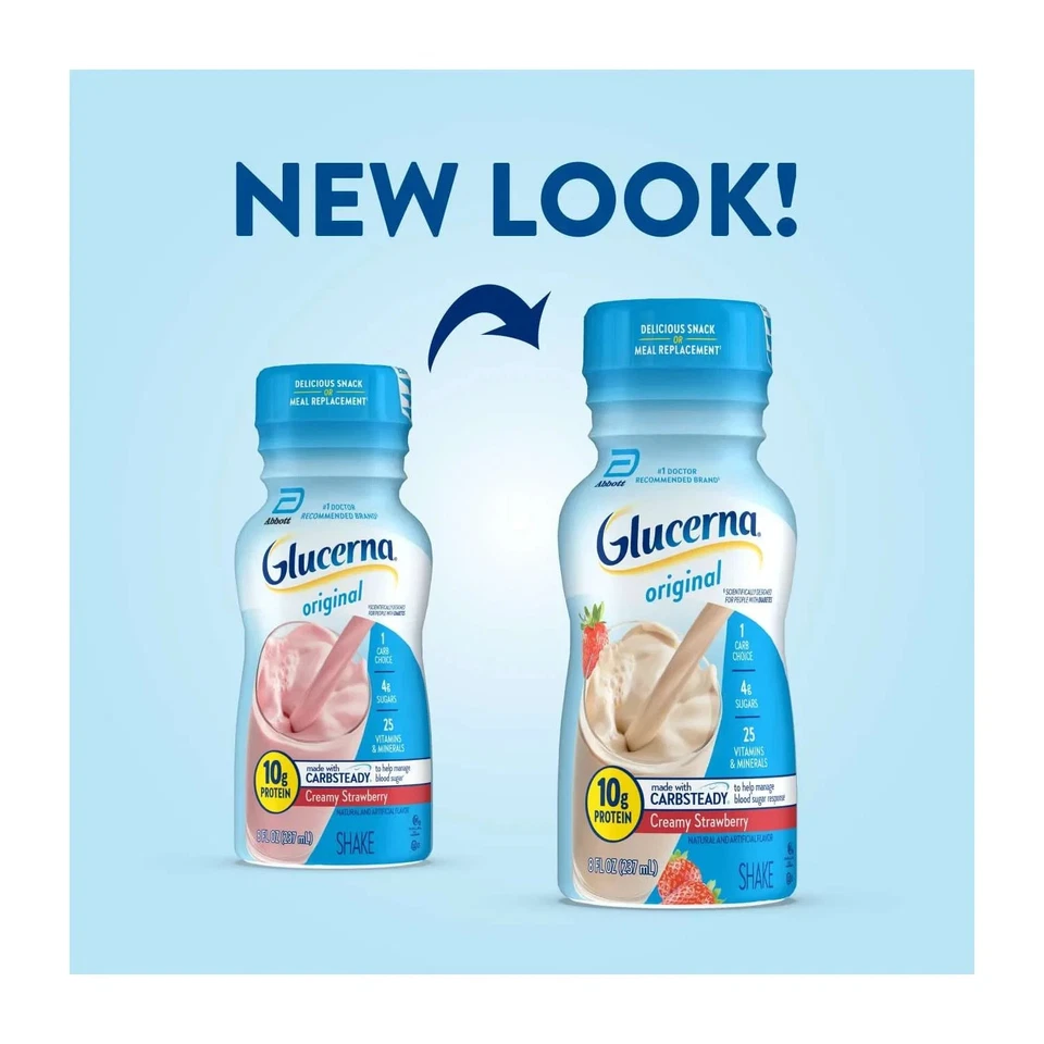 Pack de 2 Batidos de Proteína Diabética Glucerna Original, Fresa, 16 Unidades Foto 3 de 4