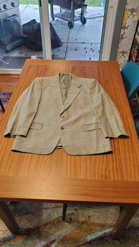 Cappotto sportivo Valentino Uomo 42R verde a quadri 42 regular italia misto seta