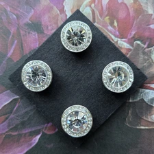4 Clear Crystal Magnetic Competition Pins. Horse Show magnet.  Clothing magnets.