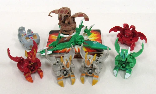 Bakugan Lot Of 8 - Helix Dragonoid x4 Blade Tigrerra Hades Jakalier & Cards