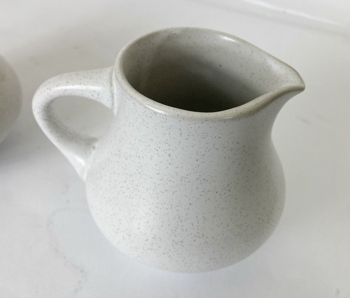 NORITAKE Folkstone China Creamer & Sugar Bowl w Lid Black Speckled Pattern Japan - Picture 10 of 16