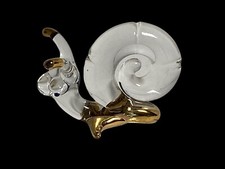 Hand Blown Glass Snail Collectible Gold Tipped Animal Arthropod