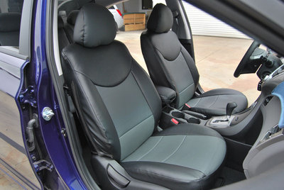for HYUNDAI ACCENT 05-17 IGGEE S.LEATHER CUSTOM FIT 2 FRONT SEAT COVERS 13 COLOR