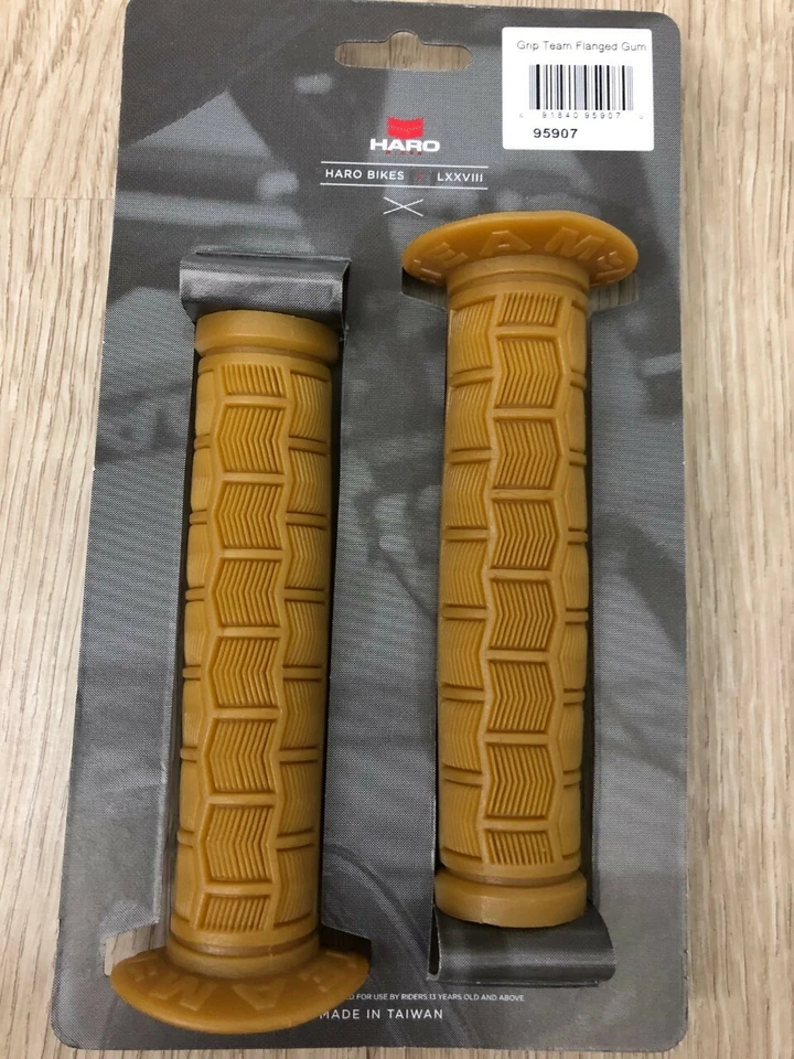 New BMX Grip Set Haro Team Grip Flanged Gum Colour - Image 4 of 4