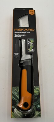 Fiskars Harvesting Knife with Sheath- make clean, precise cuts new