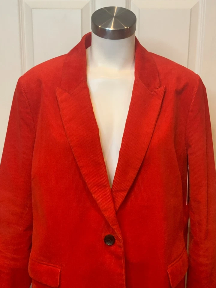 Chaqueta Blazer Boden Oxschott Roja Gruesa Pana de Gallena, Talla 16R EE. UU. / 20R Reino Unido Foto 2 de 4