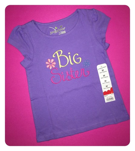 ~NEW~ BIG SISTER Baby Girls Graphic Shirts 18-24 Months 2T 3T 4T 5T Gift Sibling - Picture 4 of 15