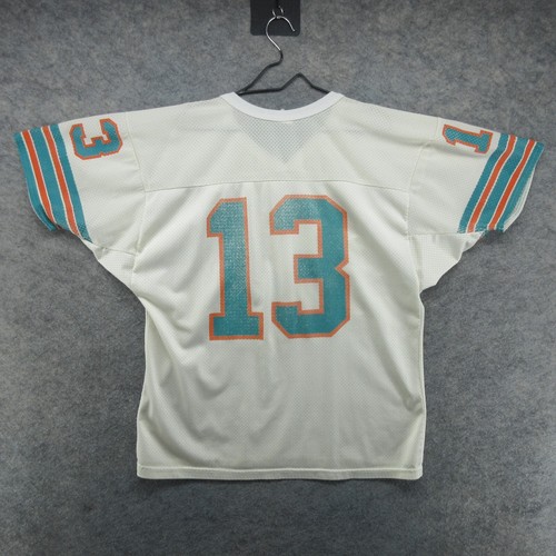 VTG Miami Dolphins Jersey Mens XL White 13 Dan Marino Wilson Made in USA 80s 90s - Picture 13 of 16