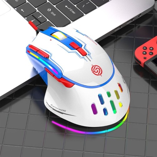 USB Gaming Mouse 9-button Macro Programming RGB Dazzling Light 6 Gear 6400DPI - Picture 3 of 10