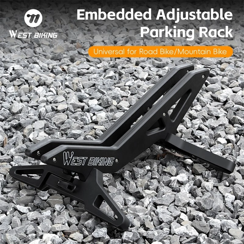 Adjustable Bicycle Stand Rack ABS MTB Road Bike Indoor Floor Parking Stand Black - Image 2 of 4