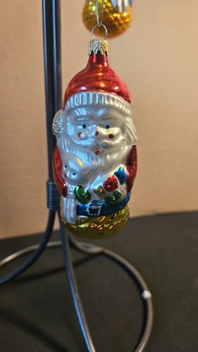 Vintage Glasornamente Weihnachtsmann 4 Zoll 3er Set - Bild 2 von 11