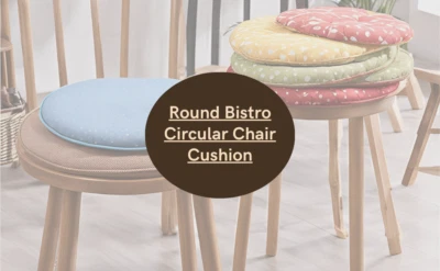 LAAM LINEN Round Chair Seat Pads Cushion WATERPROOF Outdoor Bistro Stool Patio Home Dining