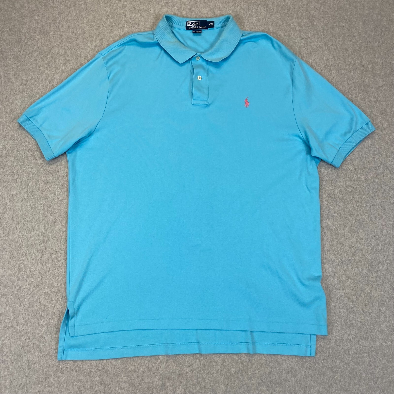 Polo Ralph Lauren Shirt Adult 2XL XXL Blue Short Sleeve Casual Rugby Polo Men's