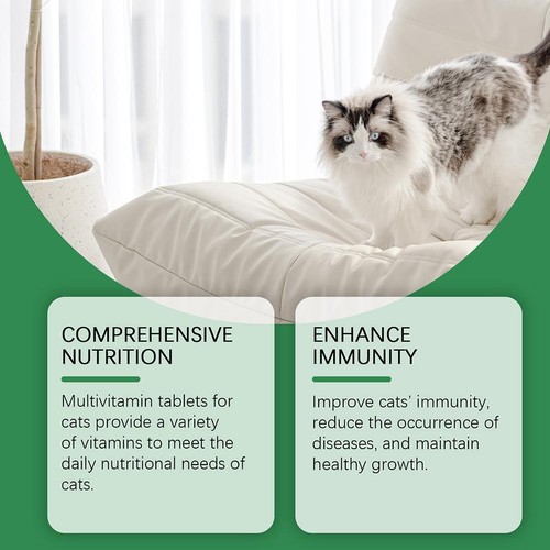 Multi Vitamin For Cats, 90 Chewable Tablets - Complete 1 Supports I7R6 - Imagen 7 de 18