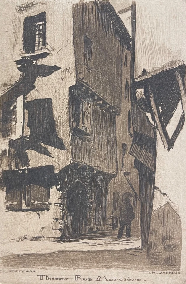 Thiers rue Morcière pointe sèche de Jaffeux 1902-1940 Puy-de-Dôme France - Photo 4/4