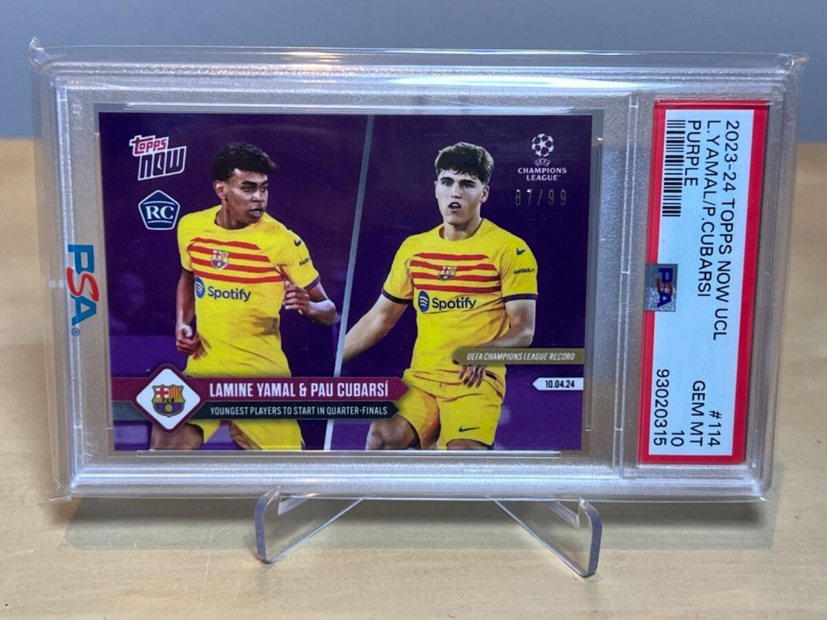 LAMINE YAMAL + PAU CUBARSI * PSA 10 *PURPLE /99 * 2023-24 LAMINE YAMAL + PAU CUBARSI * PSA 10 *PURPLE /99 * 2023-24